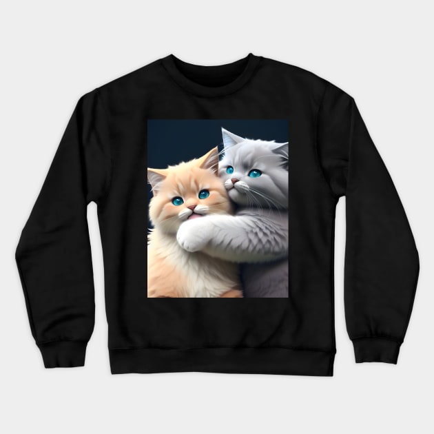 Adorable Kittens - Modern Digital Art Crewneck Sweatshirt by Ai-michiart